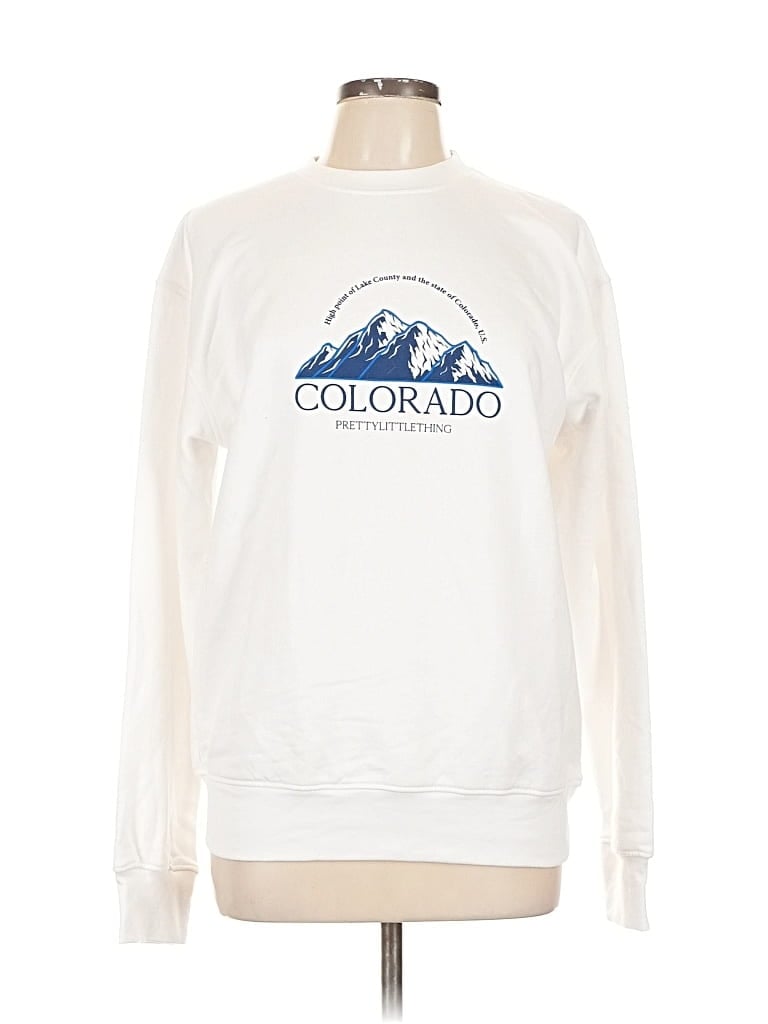 Pre-owned Prettylittlething Sweatshirt In White