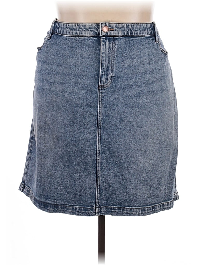 Pre-owned Lane Bryant Denim Skirt In Blue