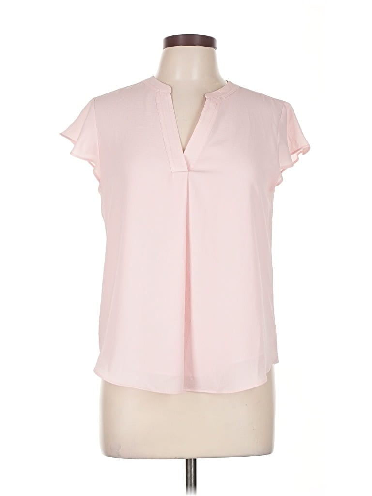 Pre-owned Calvin Klein Short Sleeve Blouse In Pink