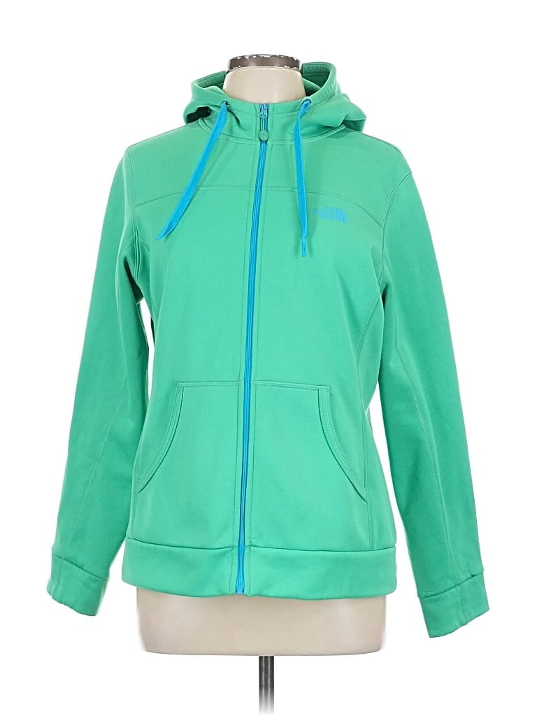 Pre-owned The North Face Zip Up Hoodie In Green