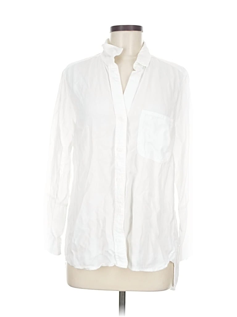 Pre-owned Cloth & Stone X Anthropologie Long Sleeve Button Down Shirt In White