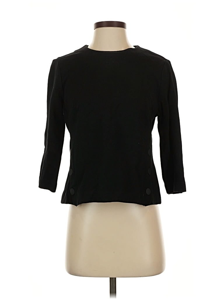 Pre-owned Cabi 3/4 Sleeve Top Black Boatneck Tops