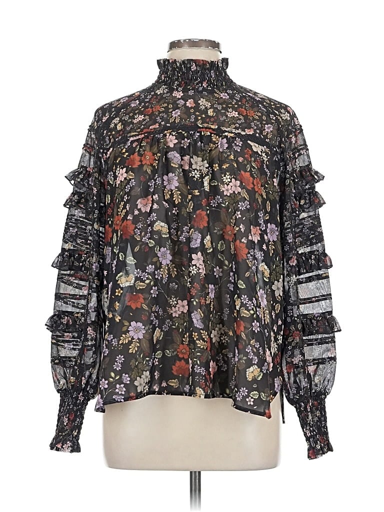 Pre-owned French Connection Long Sleeve Blouse In Black