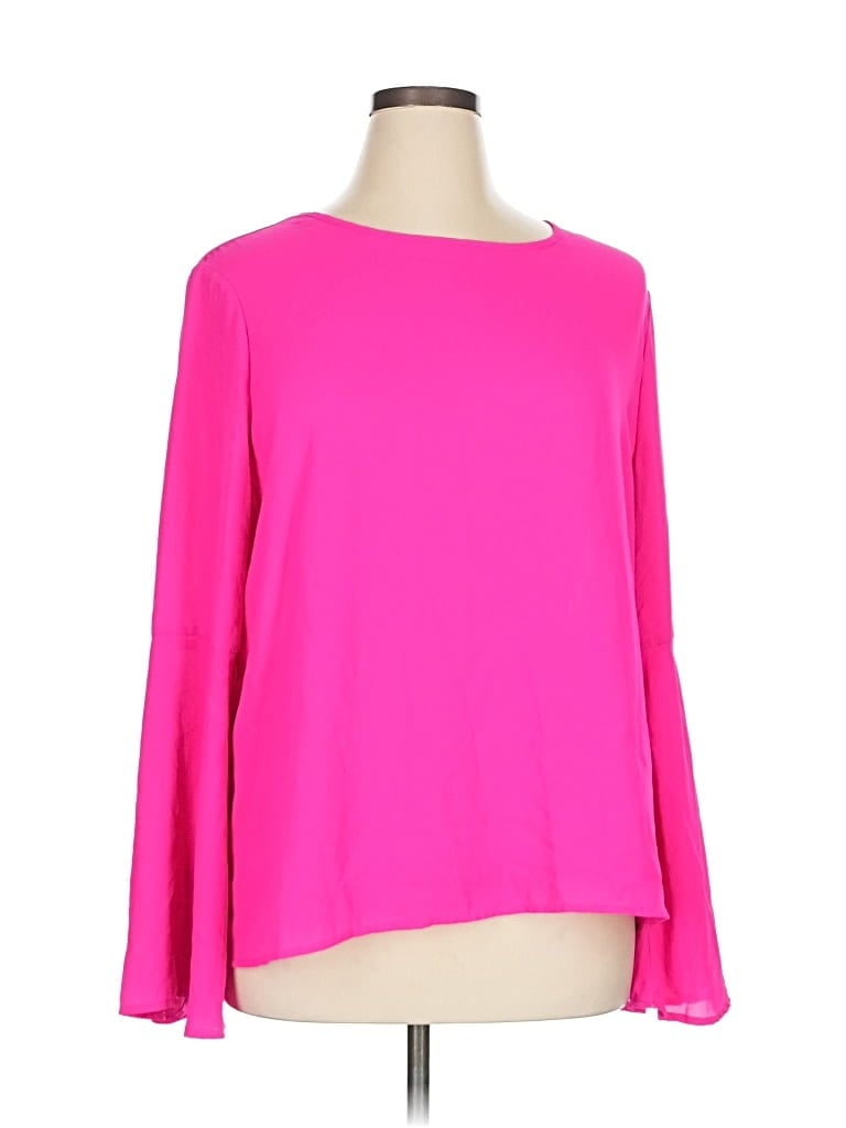 Pre-owned Tacera Long Sleeve Blouse In Pink