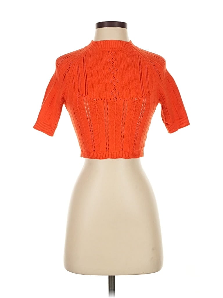 Pre-owned Intimately By Free People Short Sleeve Turtleneck In Orange