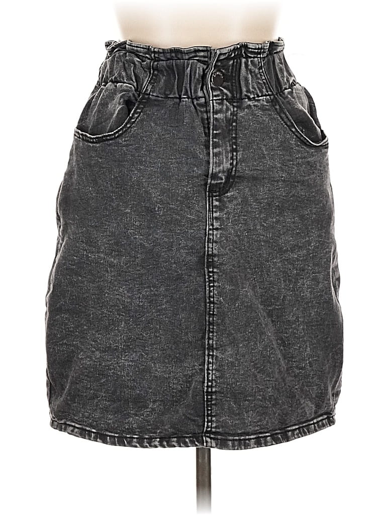 Pre-owned Bamboo Denim Skirt In Gray