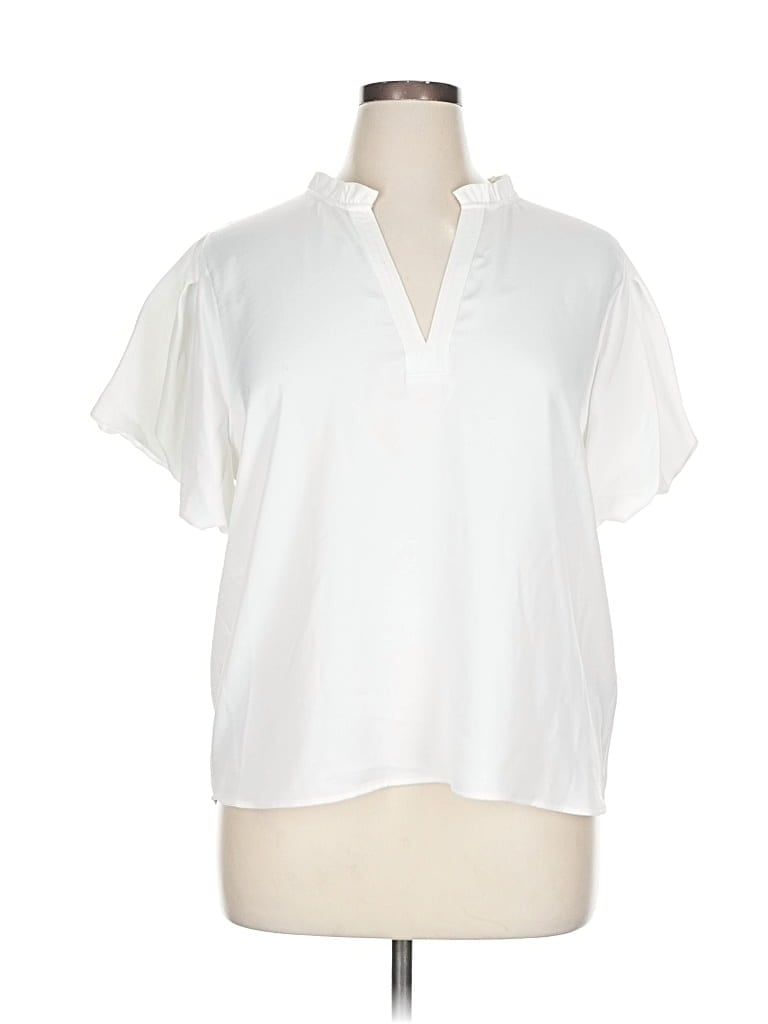 Pre-owned Karl Lagerfeld Short Sleeve Blouse In White