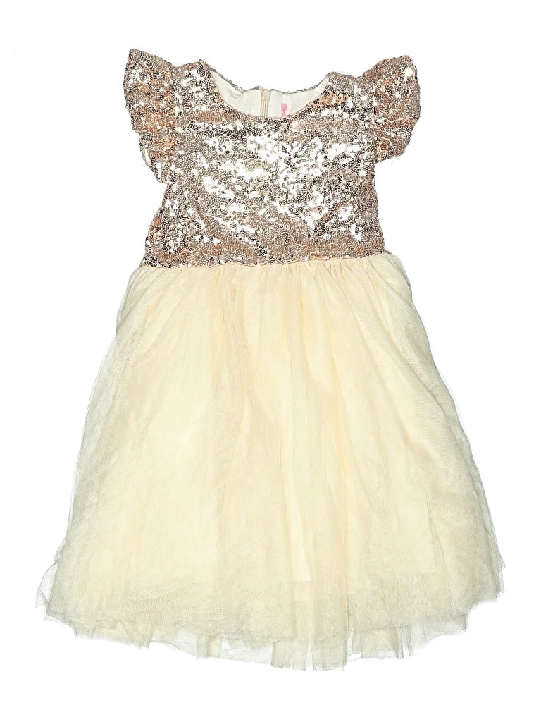 Pre-owned Unbranded Kids' Dress In Gold