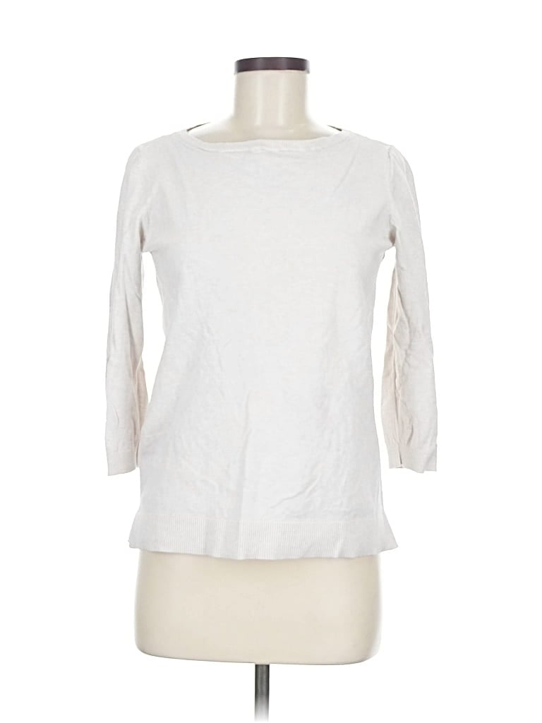 Pre-owned Ann Taylor Loft Outlet 3/4 Sleeve T-shirt In White