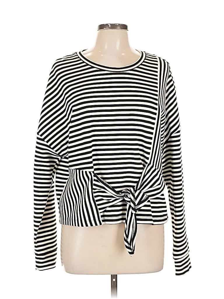 Pre-owned Parker Long Sleeve Top Black Boatneck Tops