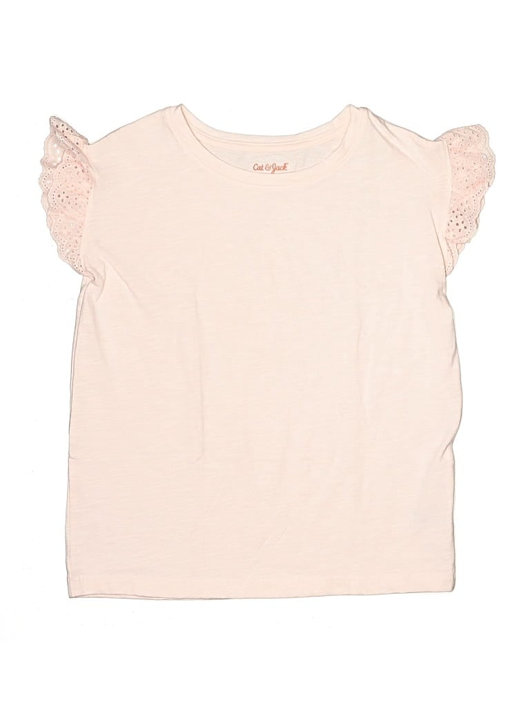 Pre-owned Cat & Jack Kids' Short Sleeve T-shirt In White