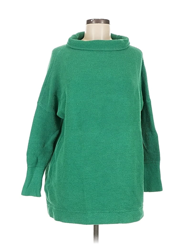 Pre-owned Free People Turtleneck Sweater In Green