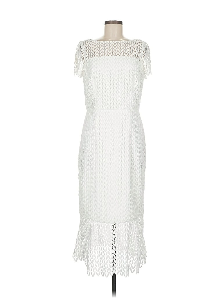 Pre-owned Kay Unger Cocktail Dress In White