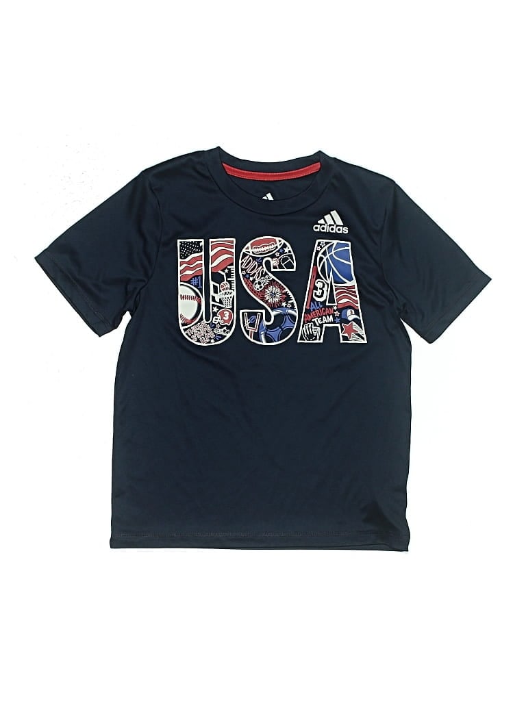 Pre-owned Adidas Originals Kids' Short Sleeve T-shirt In Blue