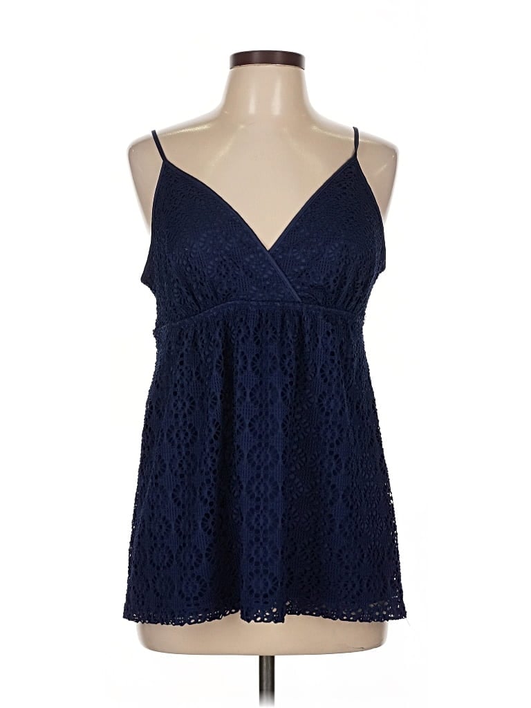 Pre-owned Express Tank Top Blue Halter Neckline Tops