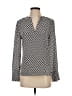 Ellie Kai 100% Silk Houndstooth Silver Blouse Size 0 - photo 1