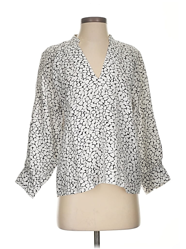 Pre-owned Joie 3/4 Sleeve T-shirt In Silver