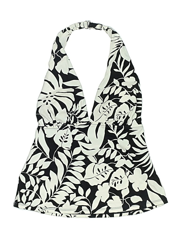 Pre-owned Jantzen Swimsuit Top Black Print Pattern Swimwear