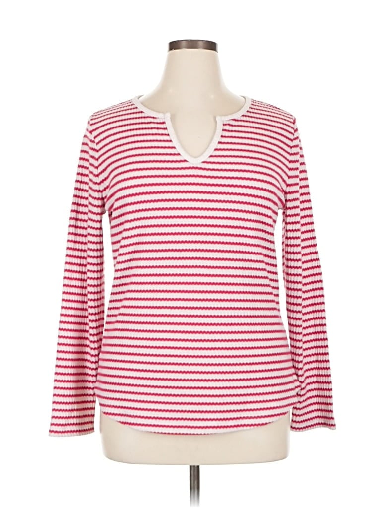 Pre-owned Ann Taylor Loft Long Sleeve T-shirt In Red