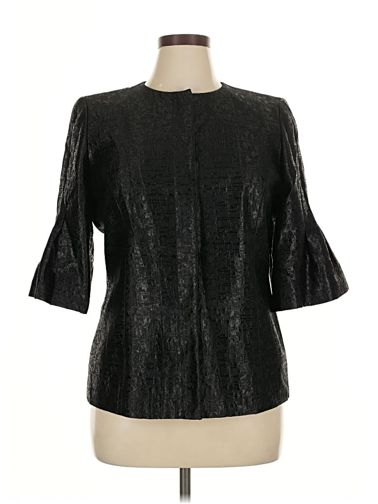 Pre-owned Anne Klein 3/4 Sleeve Blouse In Black