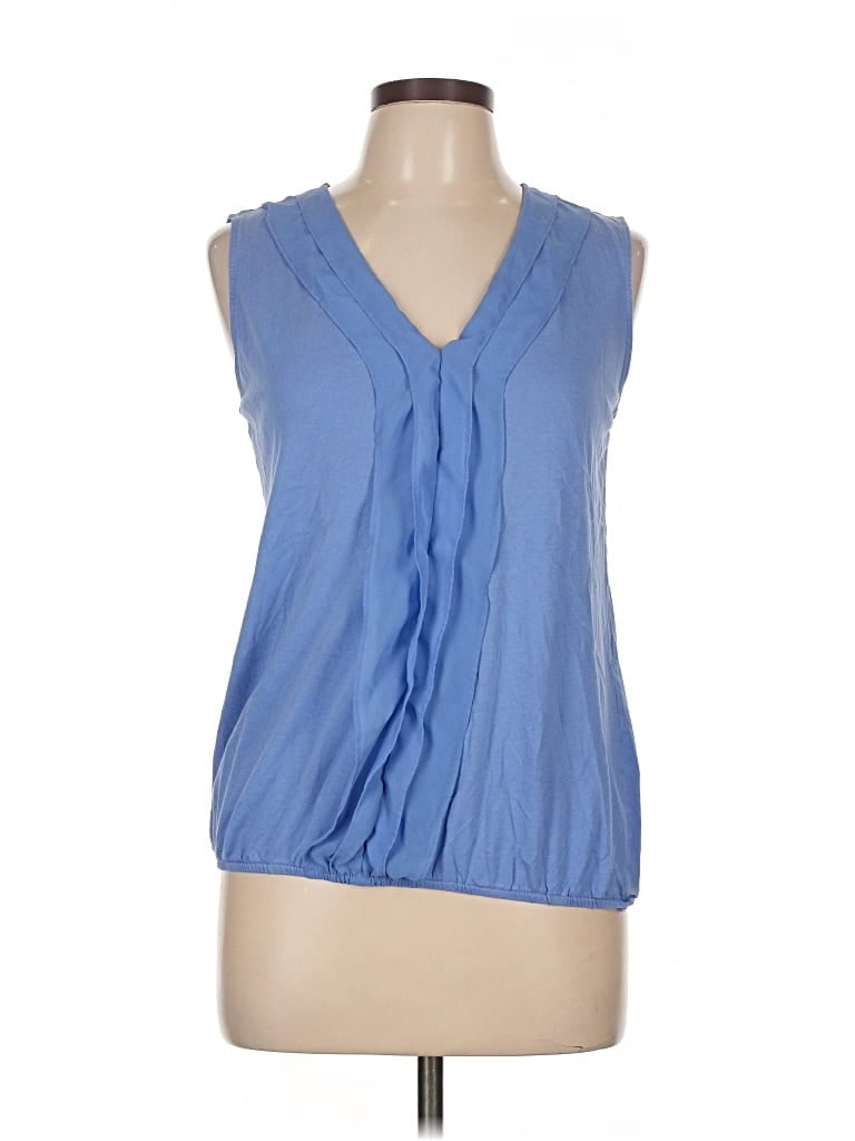 Pre-owned Ann Taylor Loft Outlet Sleeveless Blouse In Blue