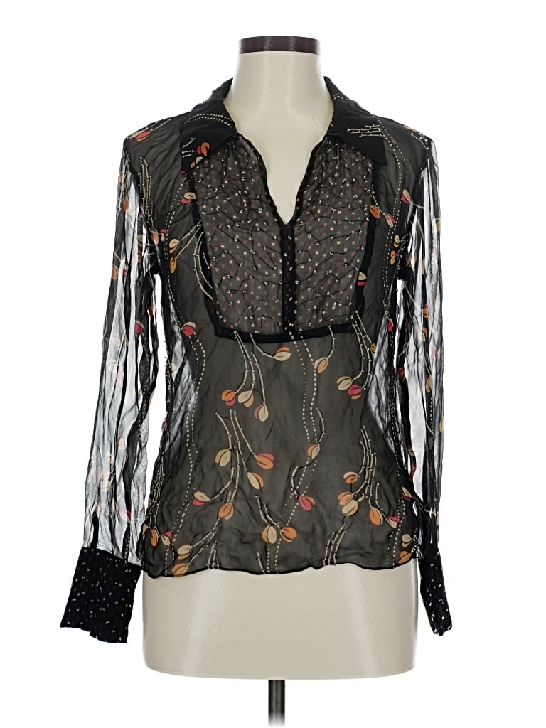 Pre-owned Eci Long Sleeve Blouse In Black