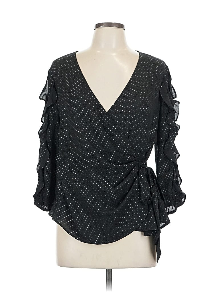 New York And Company 3/4 Sleeve Blouse In Black