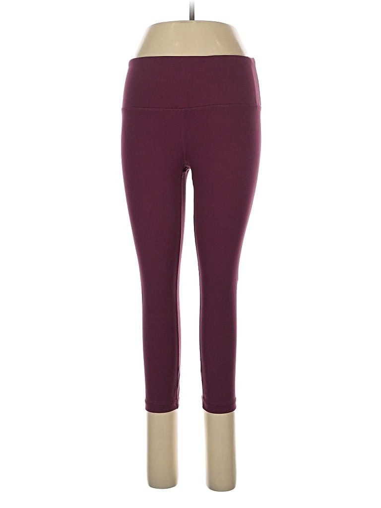 Pre-owned Yogalicious Active Pants In Burgundy