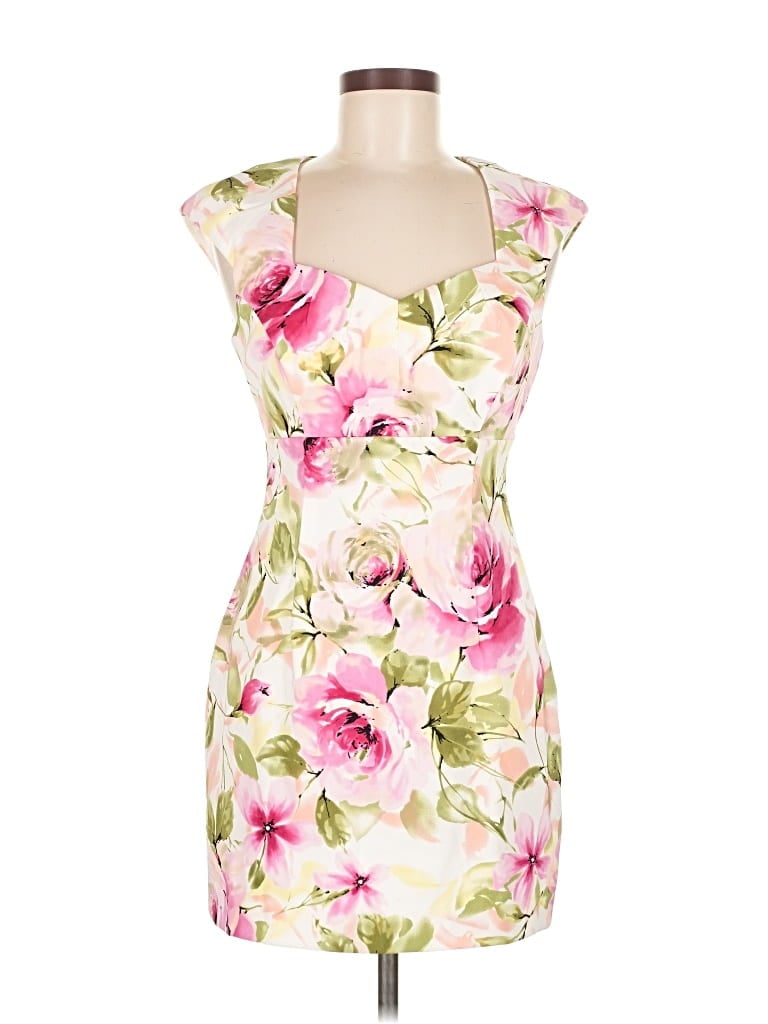 Pre-owned Connected Apparel Cocktail Dress In White