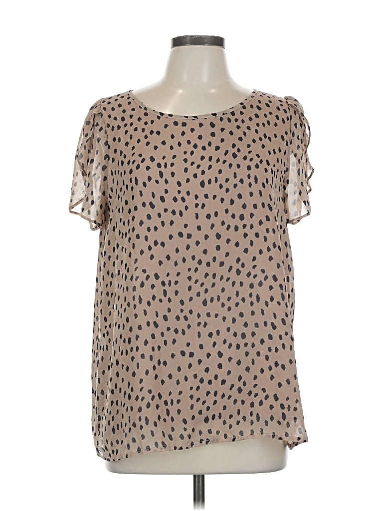 Pre-owned Lumiere Short Sleeve Blouse In Brown