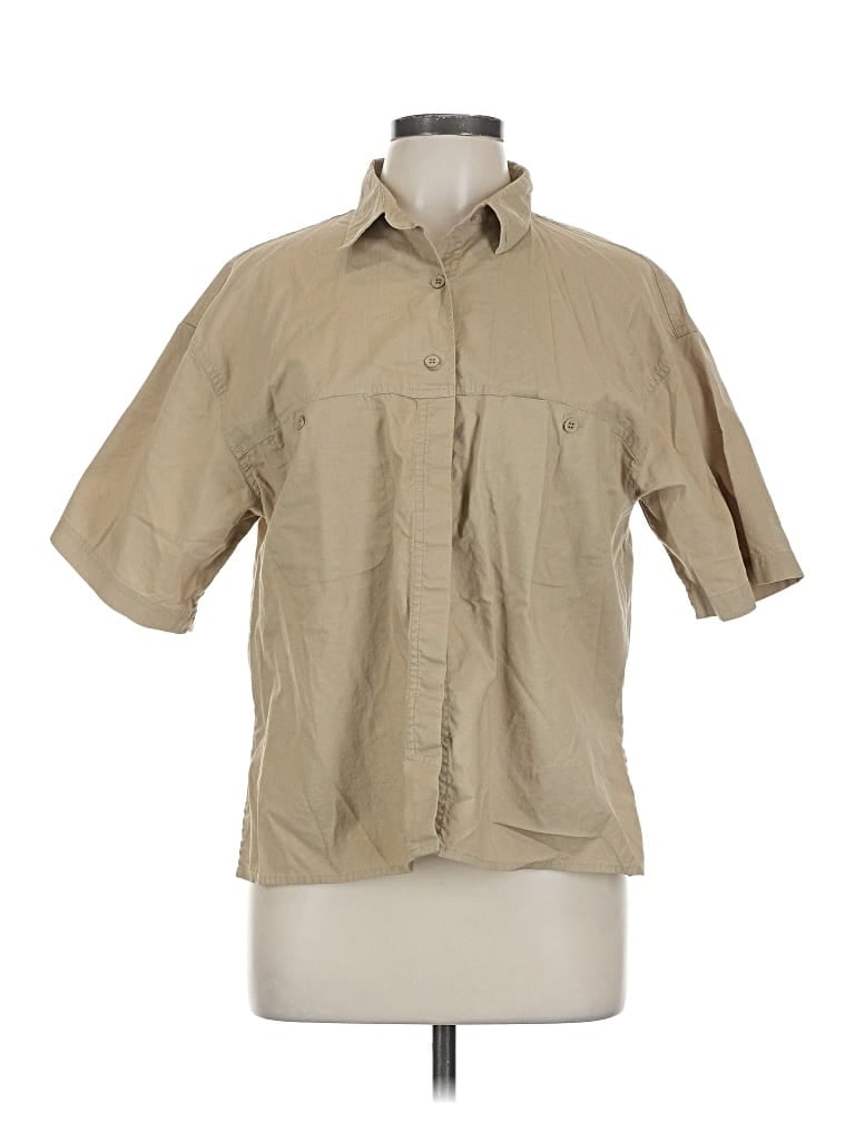 Pre-owned Diane Von Furstenberg 3/4 Sleeve Button Down Shirt In Brown