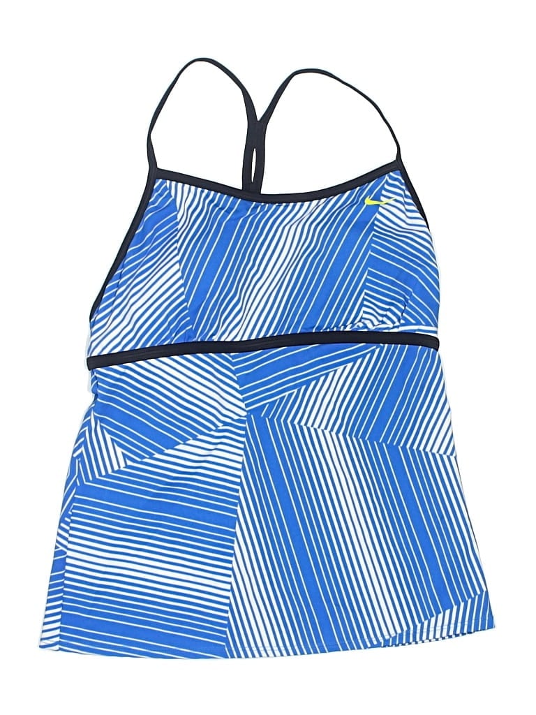 Pre-owned Nike Swimsuit Top Blue Graphic Pattern Swimwear