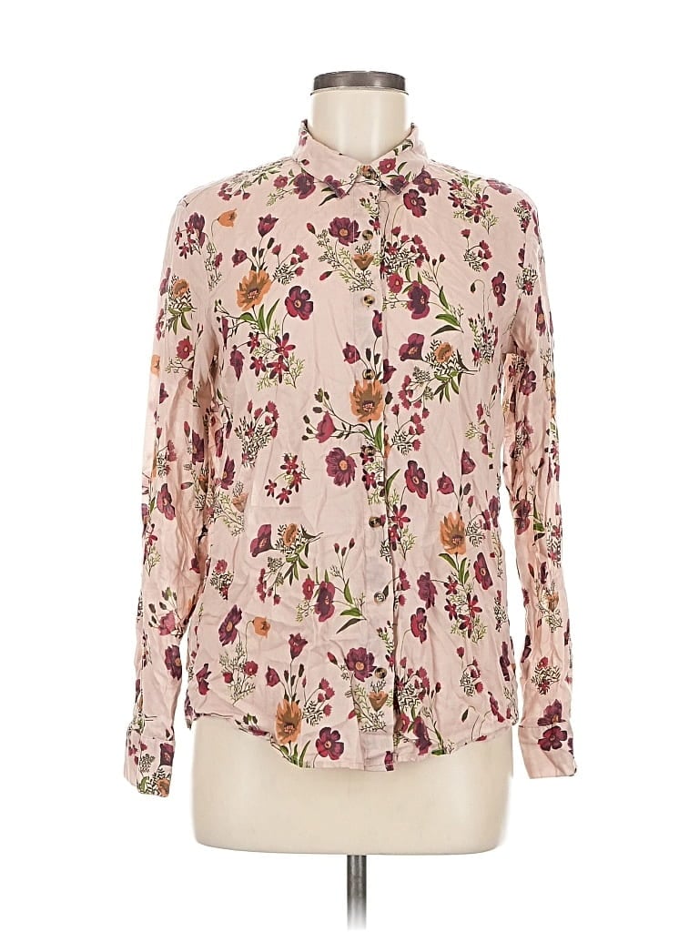 Pre-owned Downeast Long Sleeve Blouse In Pink