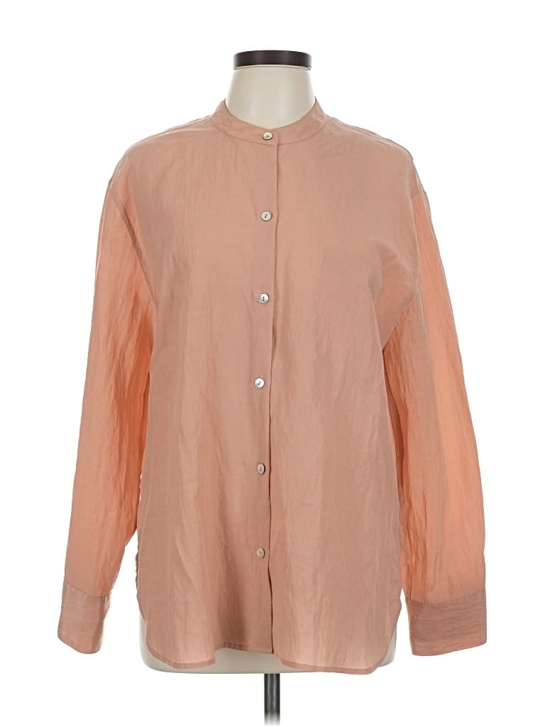 Pre-owned Vince Long Sleeve Blouse In Orange