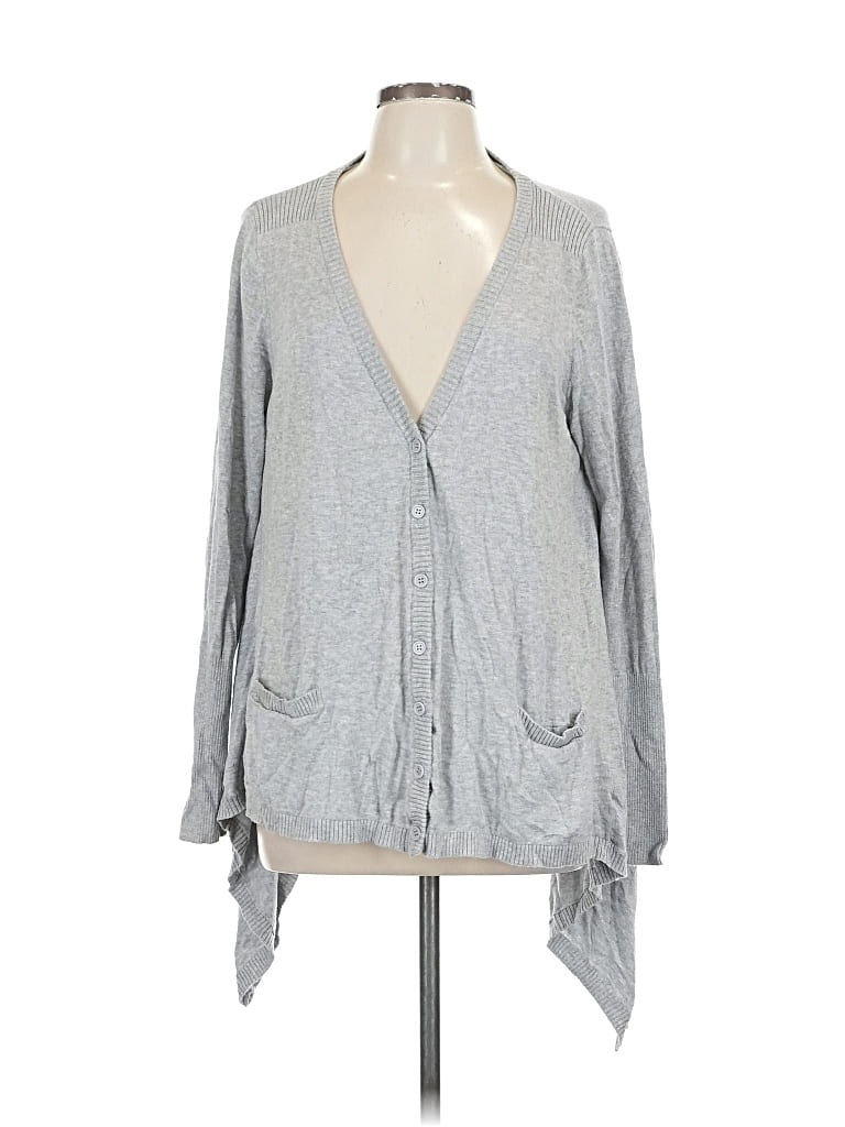 Pre-owned Olivia Sky Cardigan Sweater In Gray
