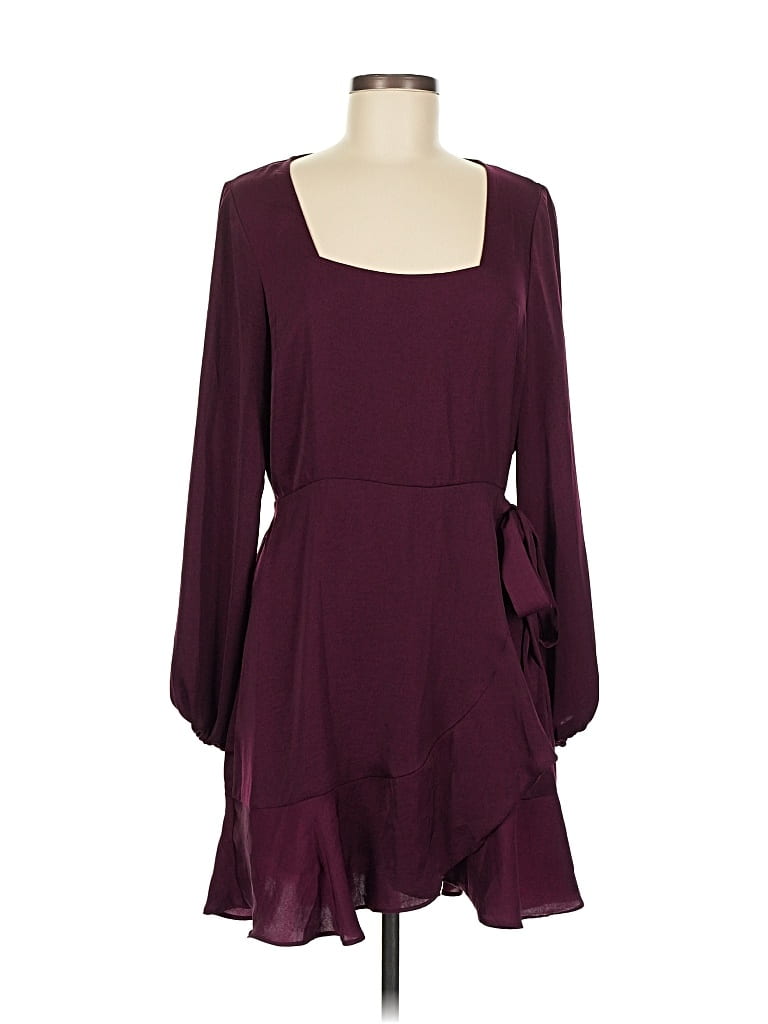 Pre-owned Express Casual Dress In Burgundy