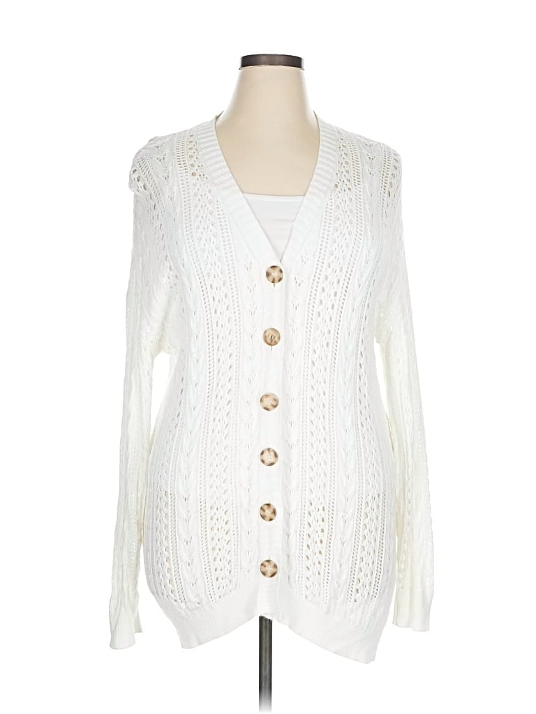 Pre-owned Unbranded Cardigan Sweater In White