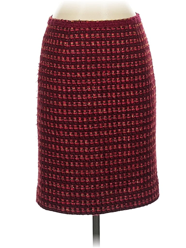 Pre-owned Tory Burch Formal Skirt In Burgundy