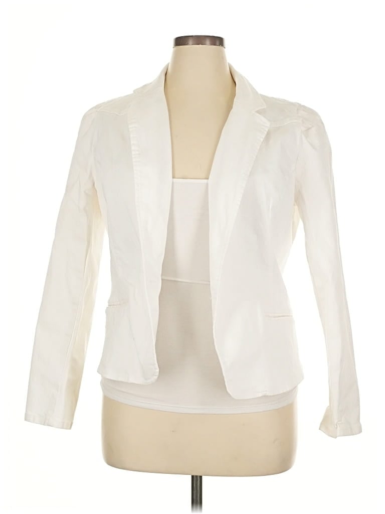 Pre-owned Inc International Concepts Blazer Jacket In White