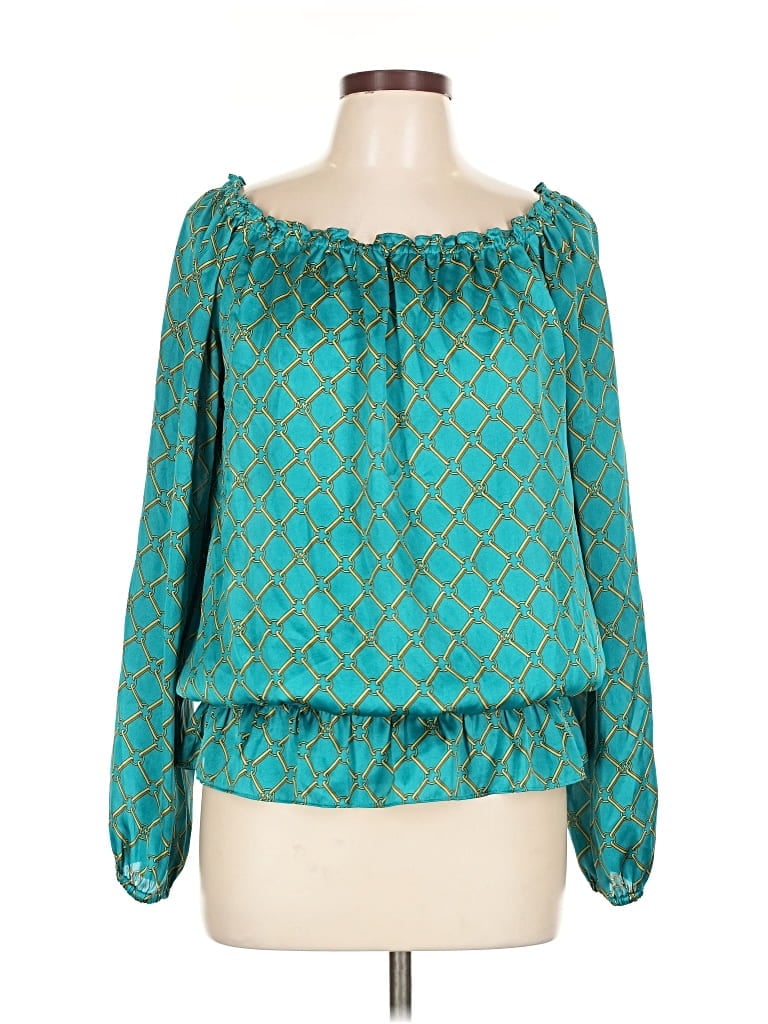 Pre-owned Michael Michael Kors Long Sleeve Blouse In Blue