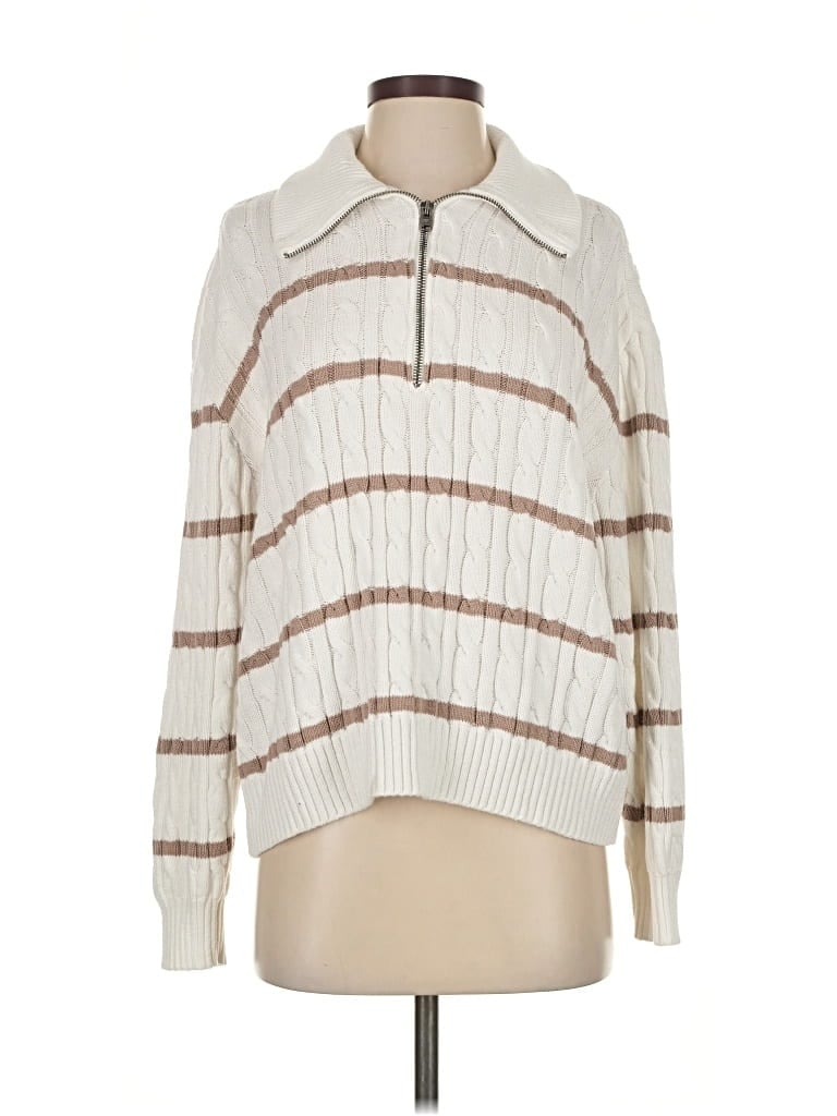 Pre-owned Hollister Pullover Sweater In White