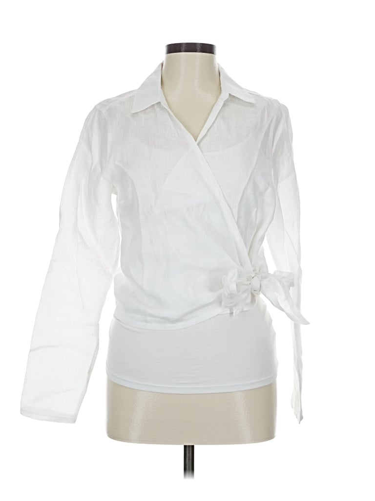 Pre-owned Cynthia Rowley Tjx 3/4 Sleeve Blouse In White