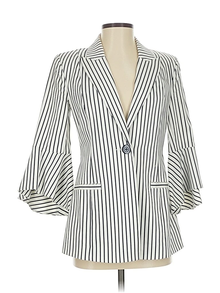 Pre-owned Cabi Blazer Jacket In White