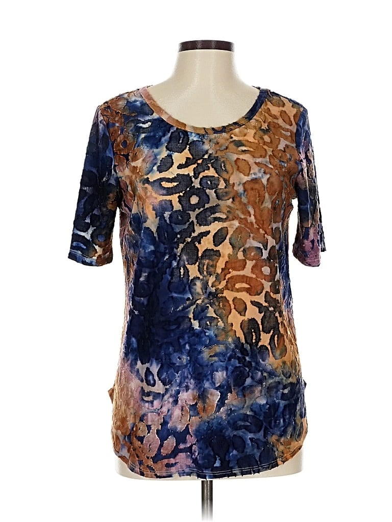 Pre-owned Karen Kane Short Sleeve T-shirt In Gold