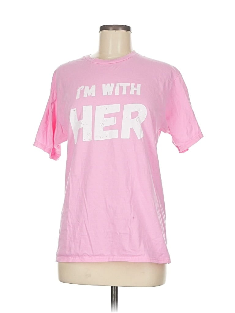 Pre-owned Port & Company Short Sleeve T-shirt In Pink