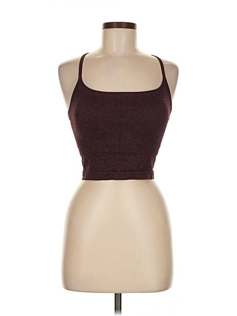 Pre-owned All In Motion Tank Top Brown Halter Neckline Tops