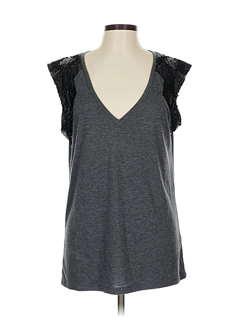 Pre-owned Robbi & Nikki Sleeveless Top Gray V Neck Tops