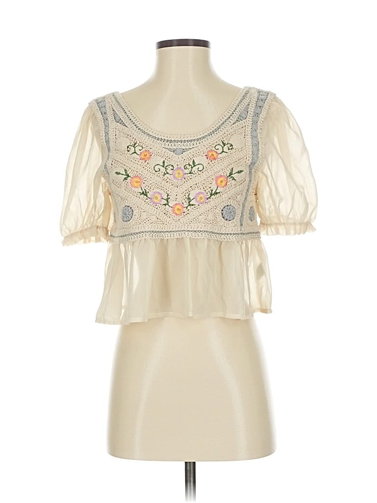 Pre-owned Shein 3/4 Sleeve Blouse In White