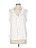 Shein White Sleeveless Button-Down Shirt Size L - photo 1