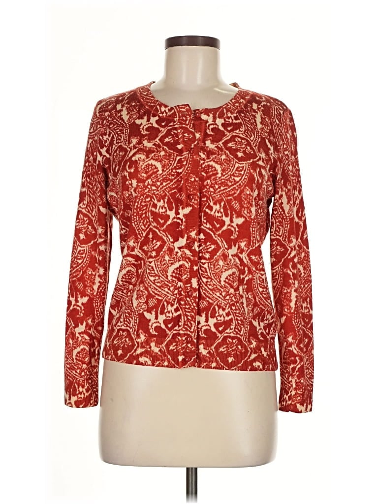 Pre-owned Talbots Long Sleeve Blouse In Red
